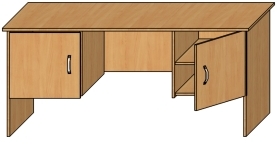 Стол письменный с 2-мя подвесными тумбами (с дверкой) СП11