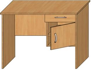 Стол письменный однотумбовый с дверкой и ящиком (СП13)